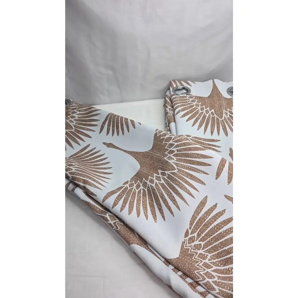 Blackout Curtains Taupe 52x103 Geometric Farmhouse Thermal Insulated 2 Panel Set