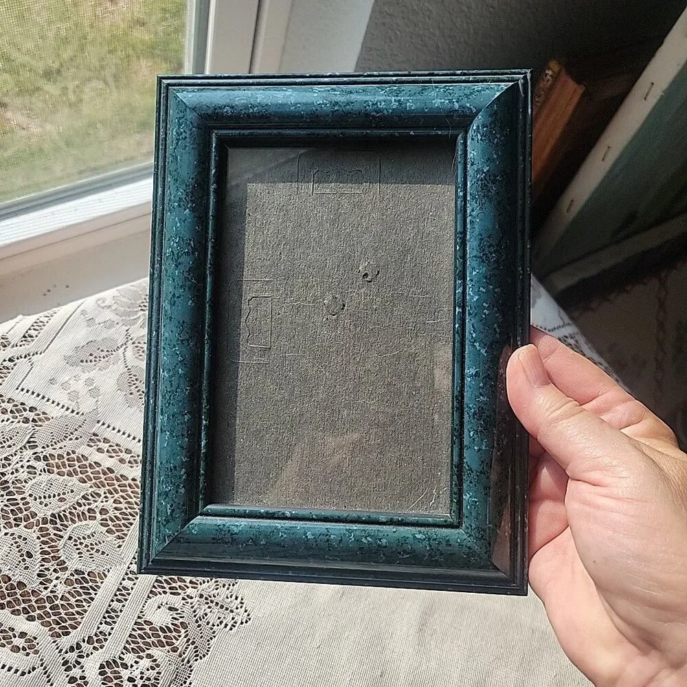 Vtg Lot of 4 Picture Frames Floral Enamel 80s style Chic Cottage Romantic Shabby