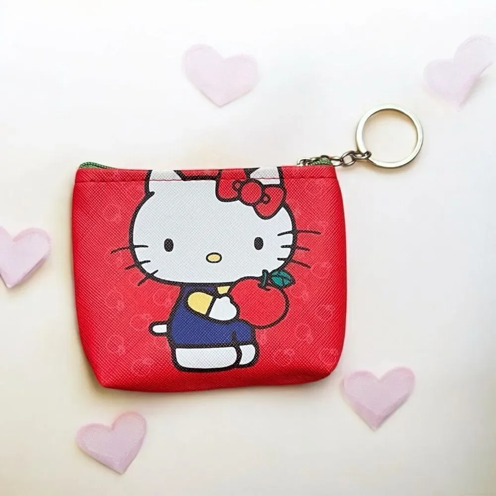 🤯5/$25🤯 Hello Kitty Apple Red Coin Purse Keychain