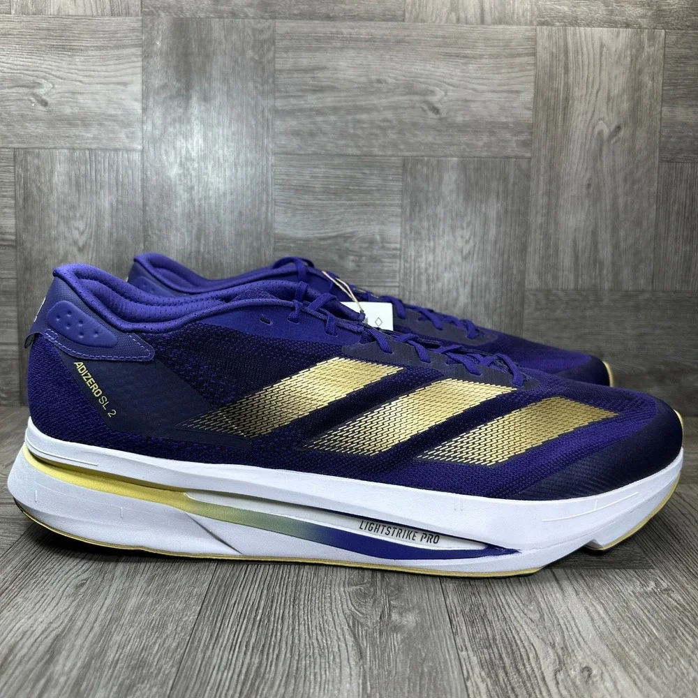 Adidas Adizero SL2 Running Shoes Mens 16 Washington Huskies Purple Gold NEW
