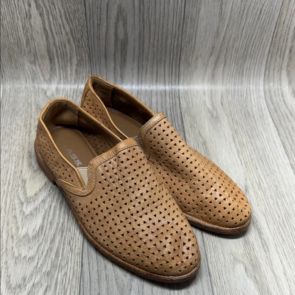 Trask Tan Perforated Leather Slip-On Loafer