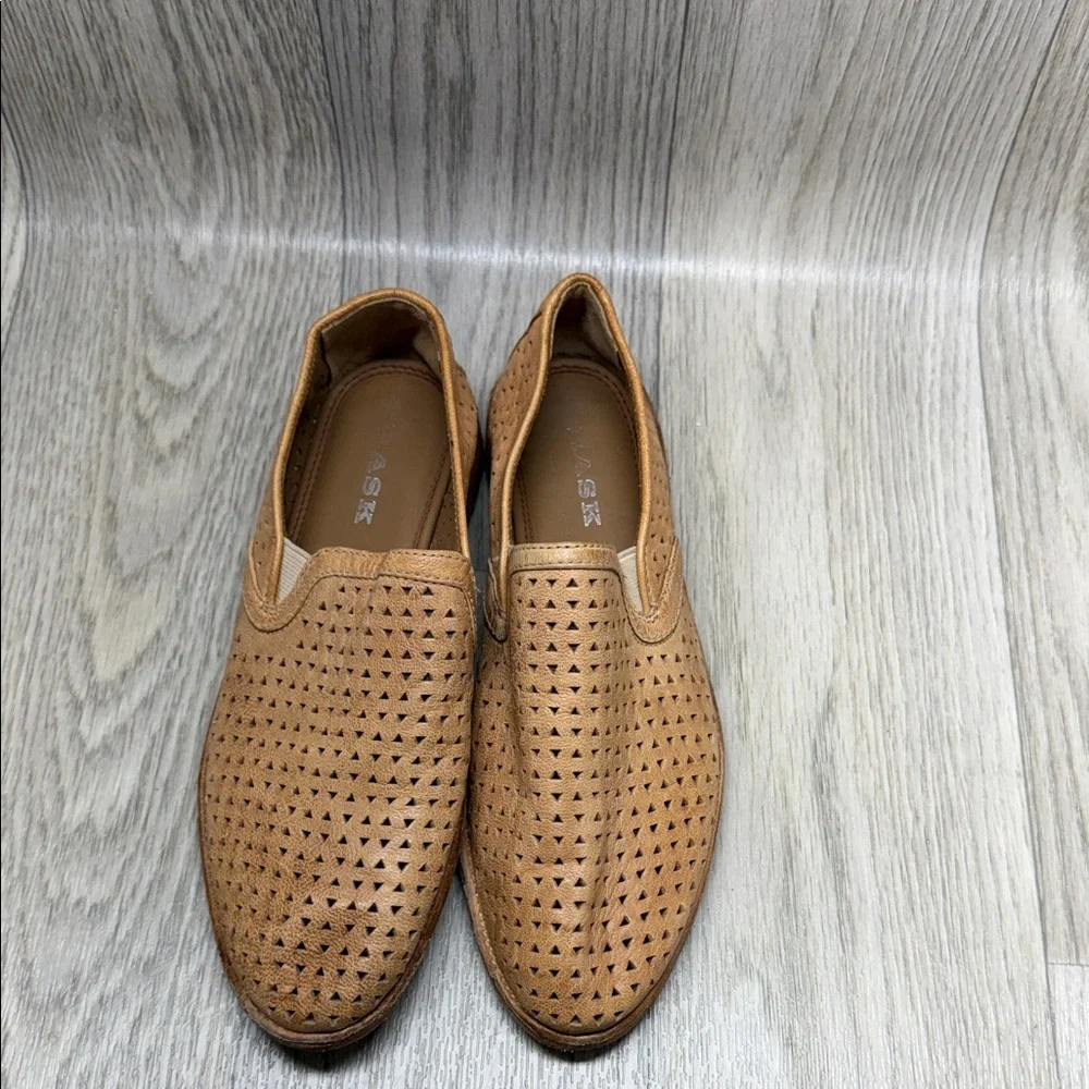Trask Tan Perforated Leather Slip-On Loafer