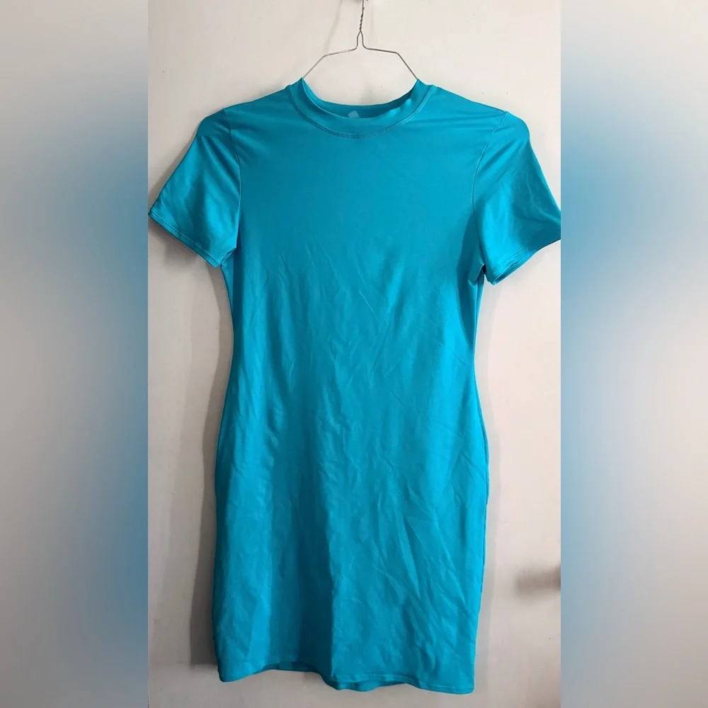 SKIMS Turquoise Short Sleeve SWIM Dress - Turquoise Blue