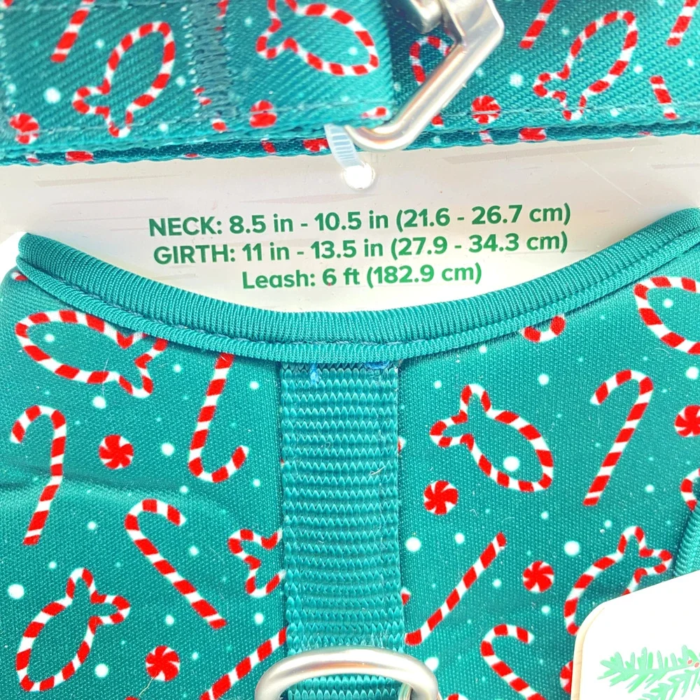 Merry & Bright Cat Kitten Comfort Vest Harness & Leash 2 Piece Christmas Holiday