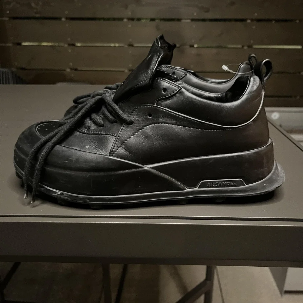 Jil Sander Shoes Mens Size 9 Black Leather Chunky Platform Sole Made In Italy