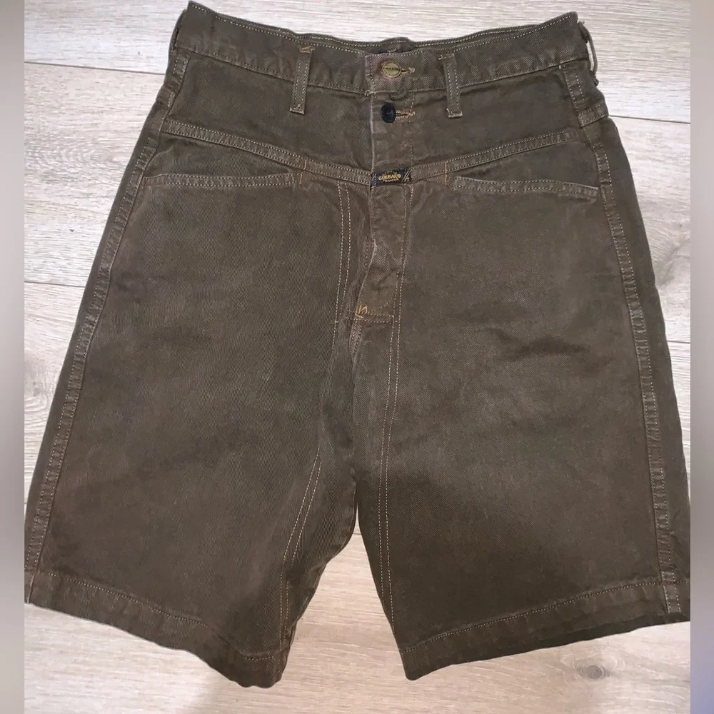 Vintage Marithe + Francois Girbaud Denim Shorts Brown 90s Hiphop Baggy Size: 28