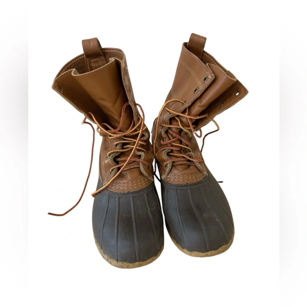 L.L. Bean Duck Boots Mens ~10 Brown Rubber Leather Hunting Boots Repair Parts
