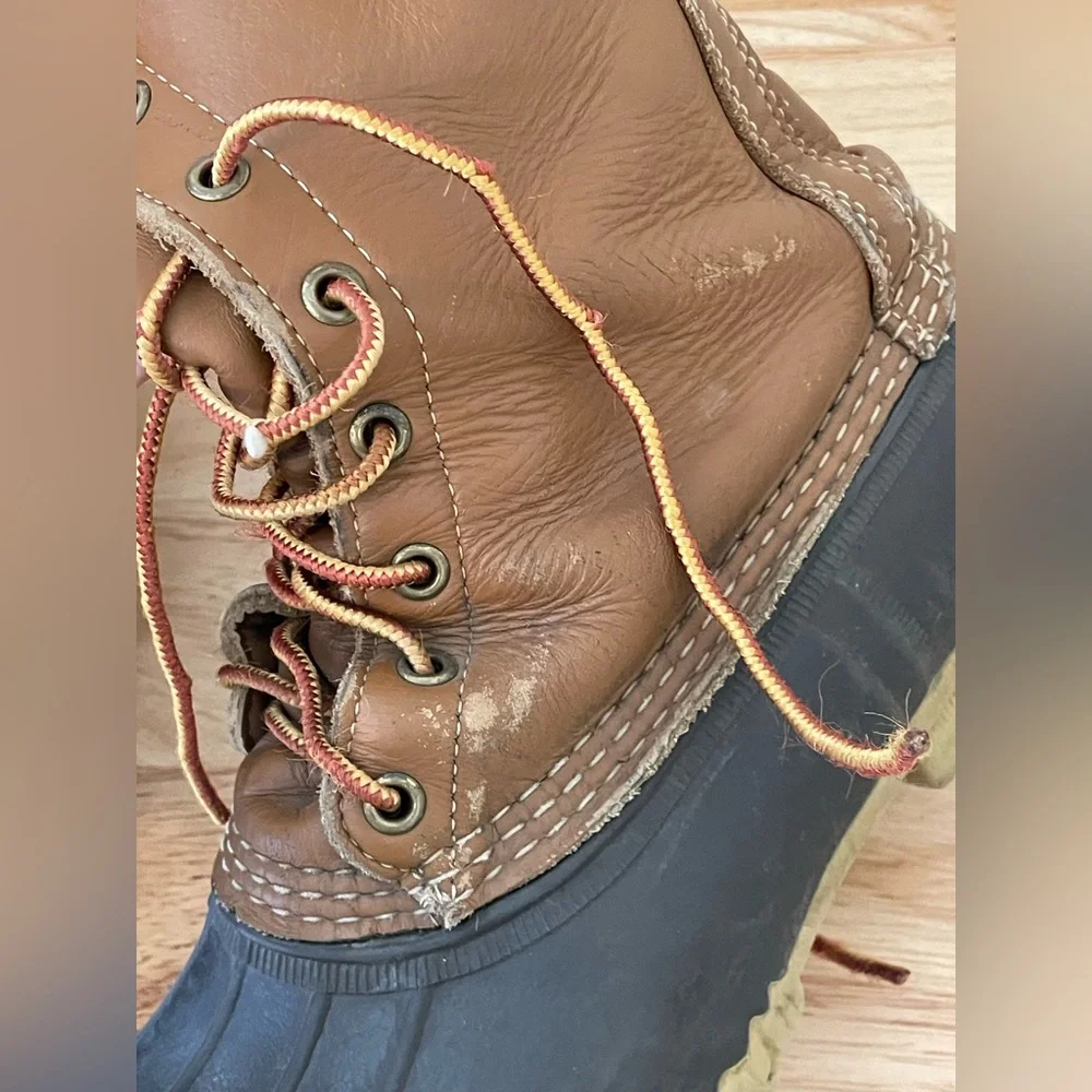 L.L. Bean Duck Boots Mens ~10 Brown Rubber Leather Hunting Boots Repair Parts