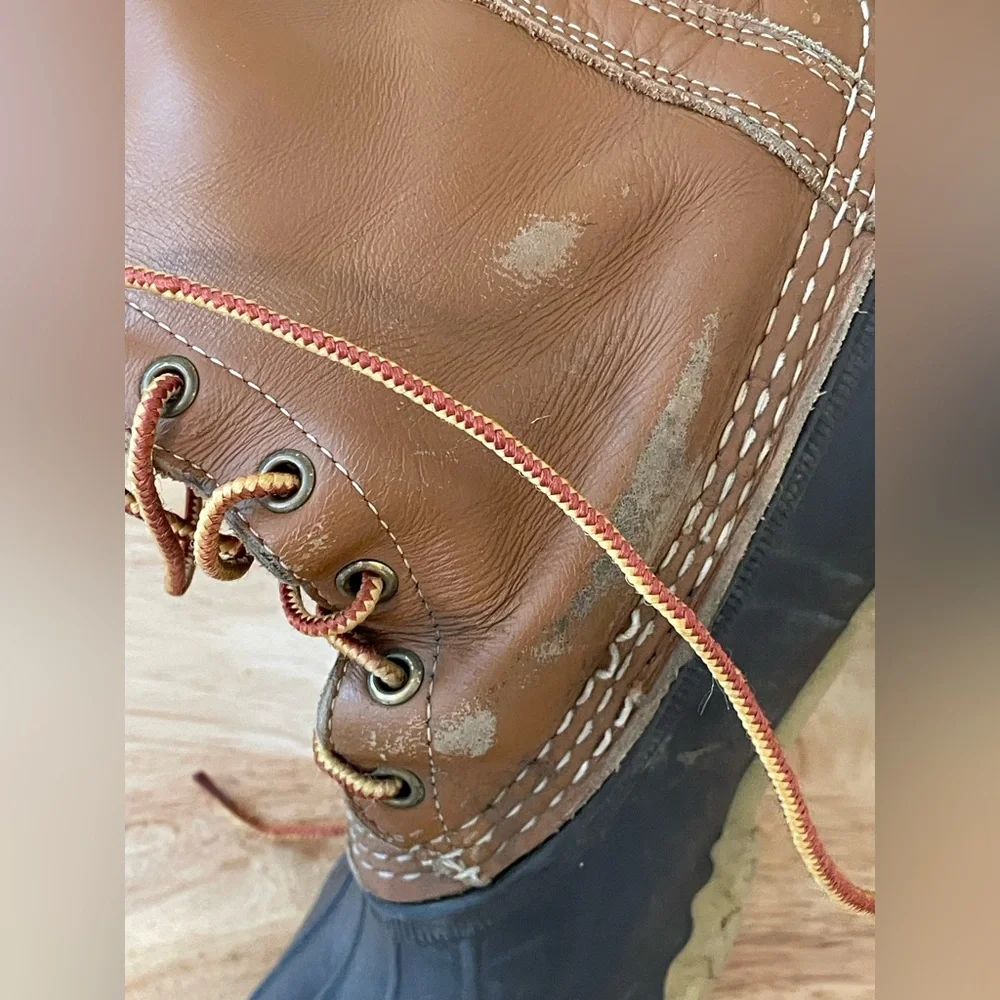 L.L. Bean Duck Boots Mens ~10 Brown Rubber Leather Hunting Boots Repair Parts