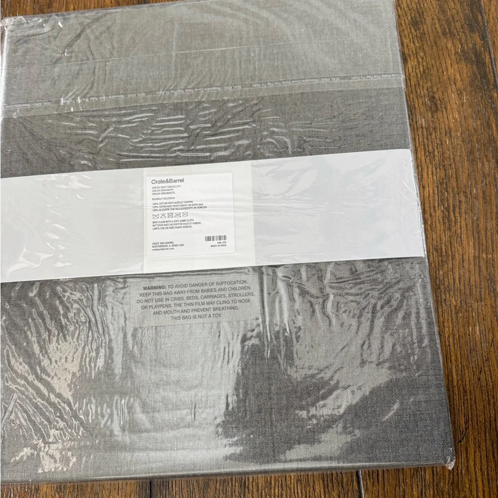 Crate&Barrel Shiloh Gray Tablecloth