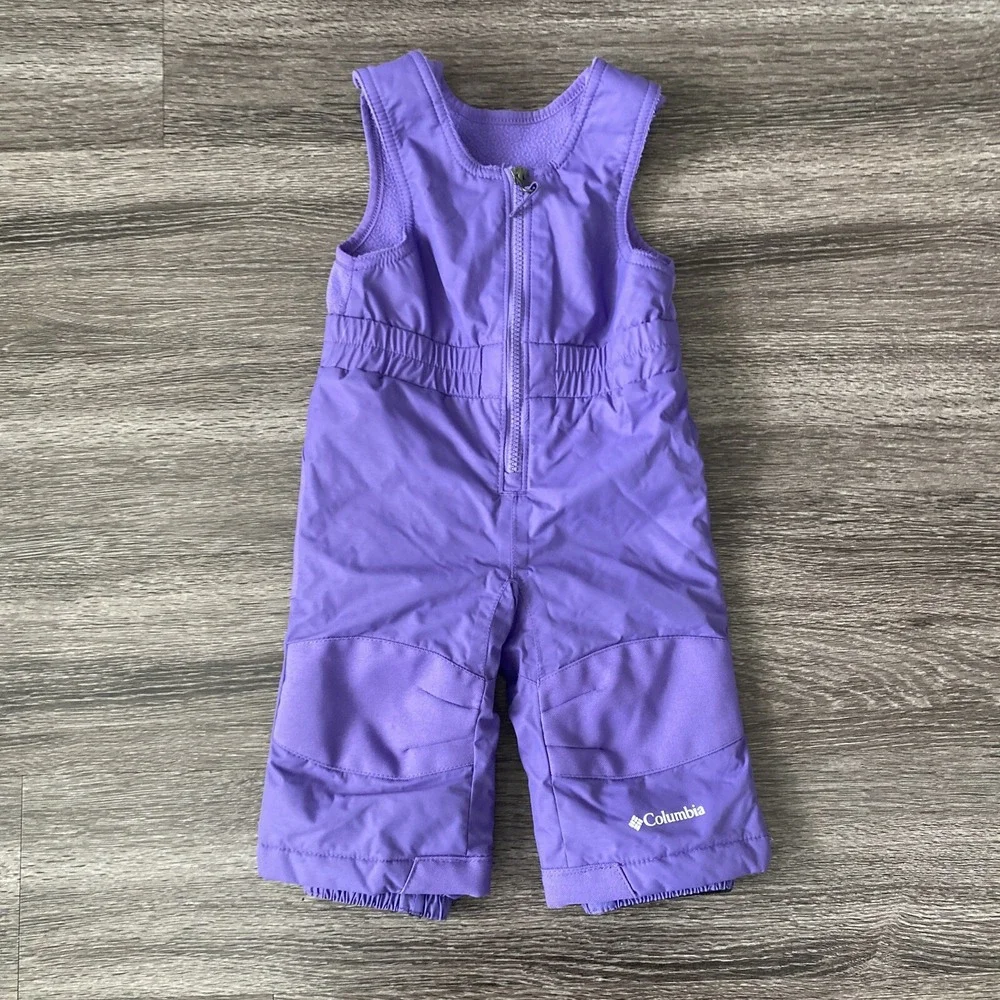 Columbia Insulated Winter Snow Bibs Size 6-12 Months‎ Purple