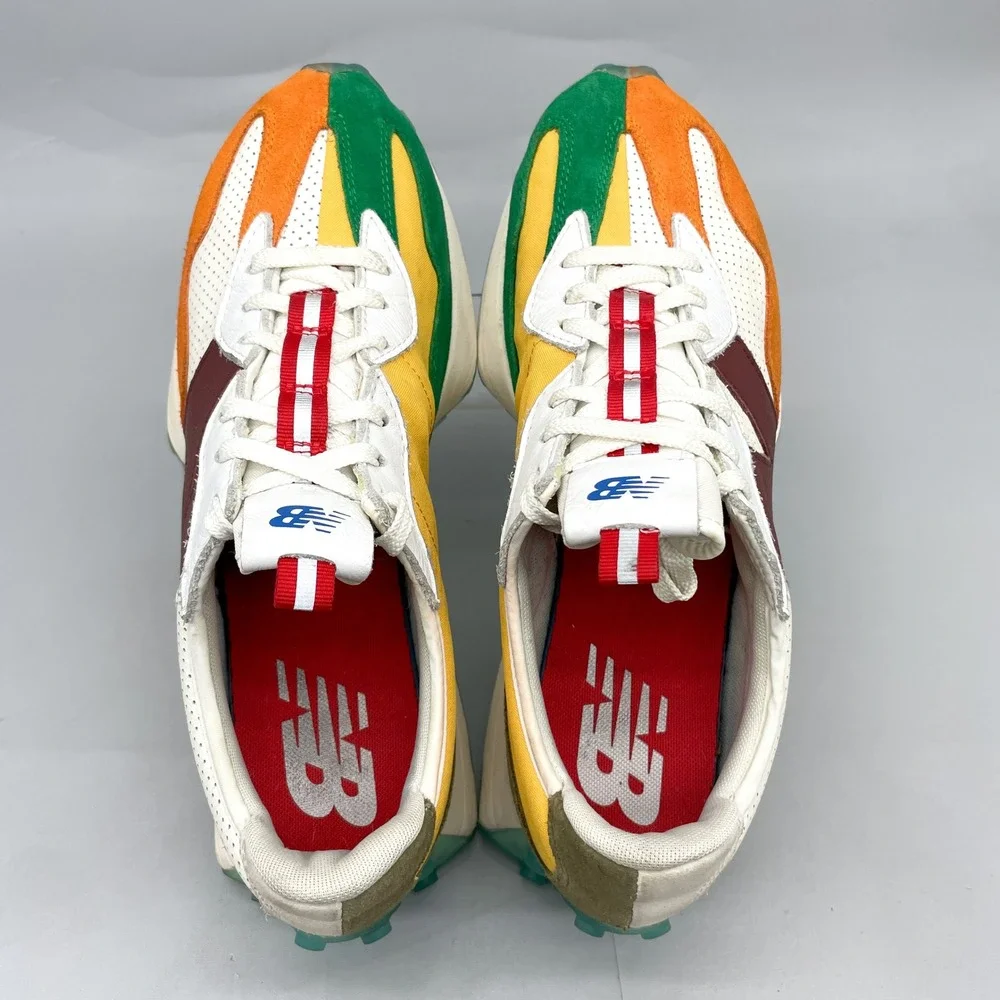 New Balance 327 Dejounte Murray Mens 11.5 Heat Up Sneakers White Orange Green