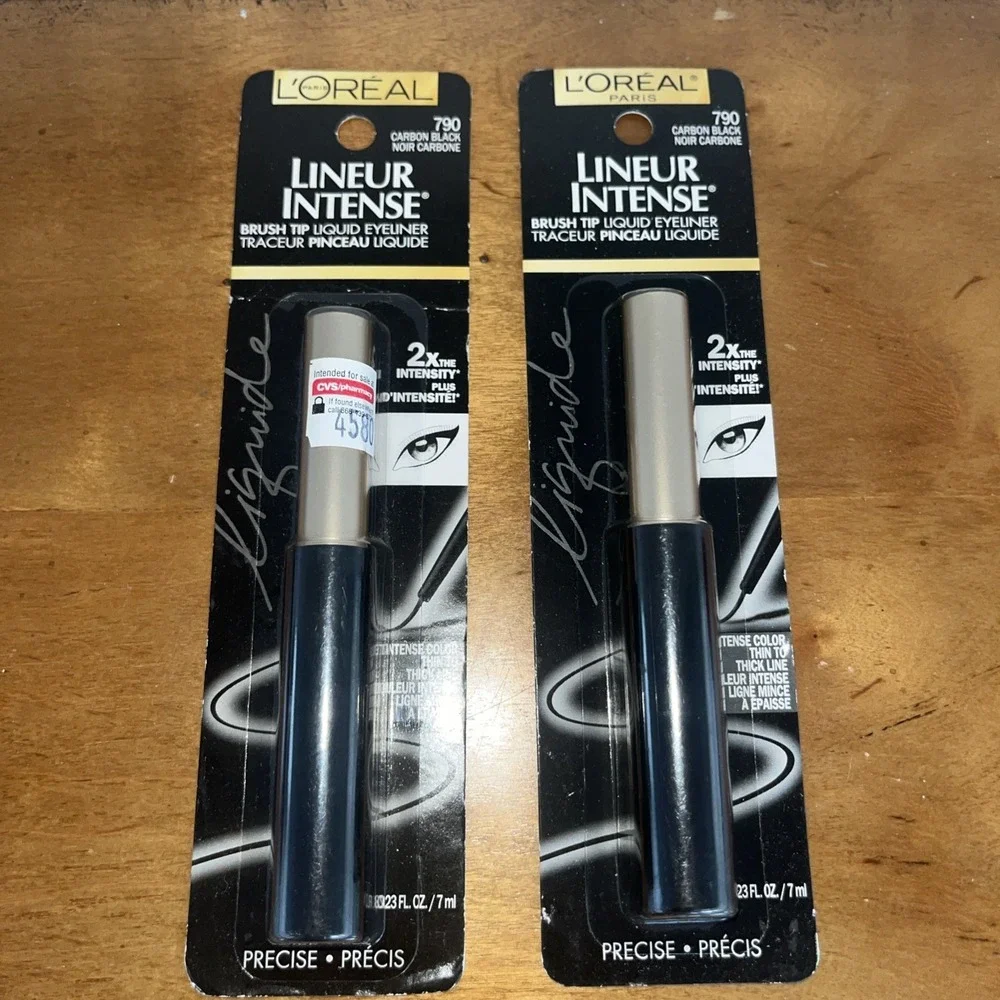 2X Loreal Lineur Intense Brush Tip Liquid Eyeliner #790 Carbon Black