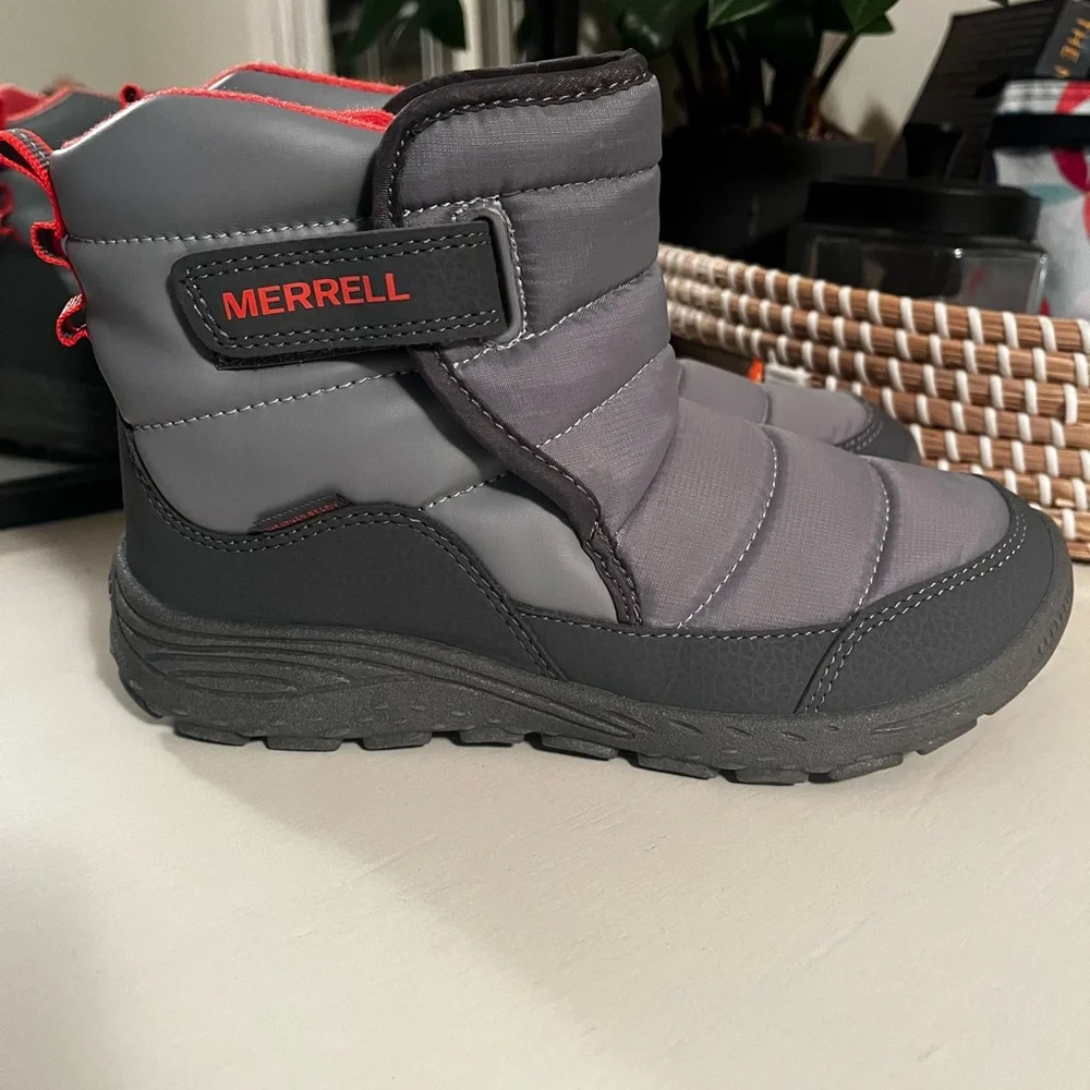 Merrell Kids Black and Red Snow Boots