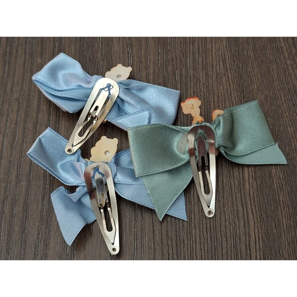 Vintage Disney Winnie The Pooh Tigger Hair Snap Clip Bow Barrettes