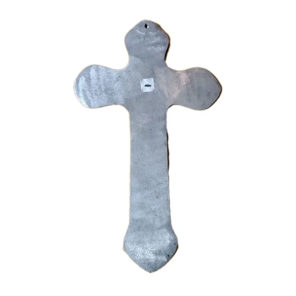 Metal Wall Hanging Cross Crucifix Religious Ornate 17.5 in