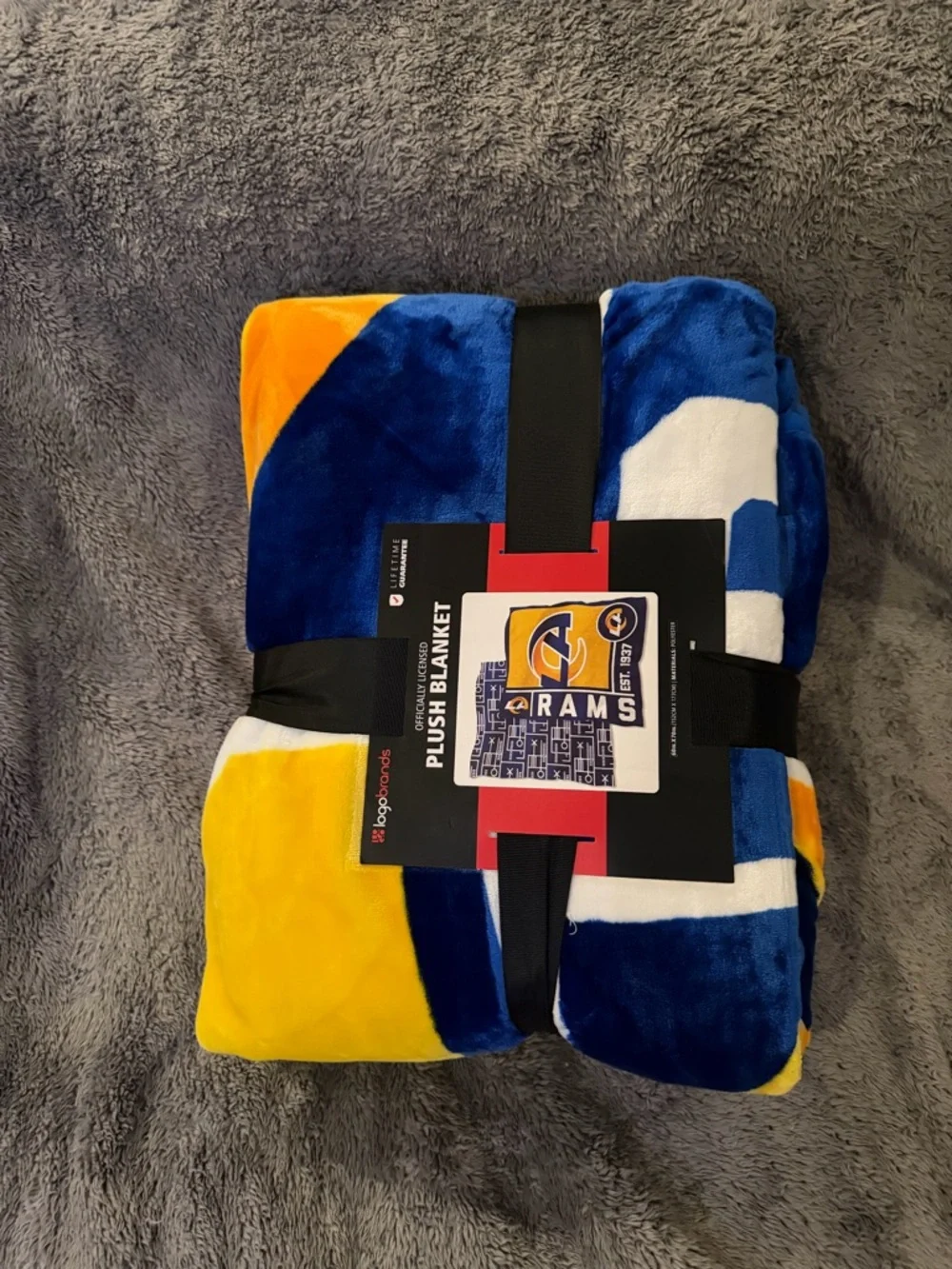 NFL Los Angeles Rams Blue White Yellow Plush Blanket