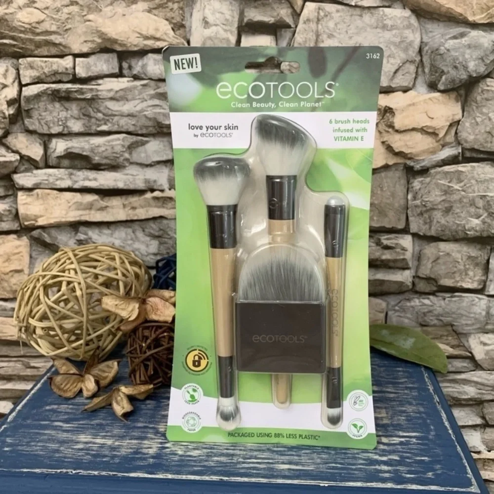 Ecotools Love Your Skin Makeup 6 Multiple Application Brush Set Vegan NIP New