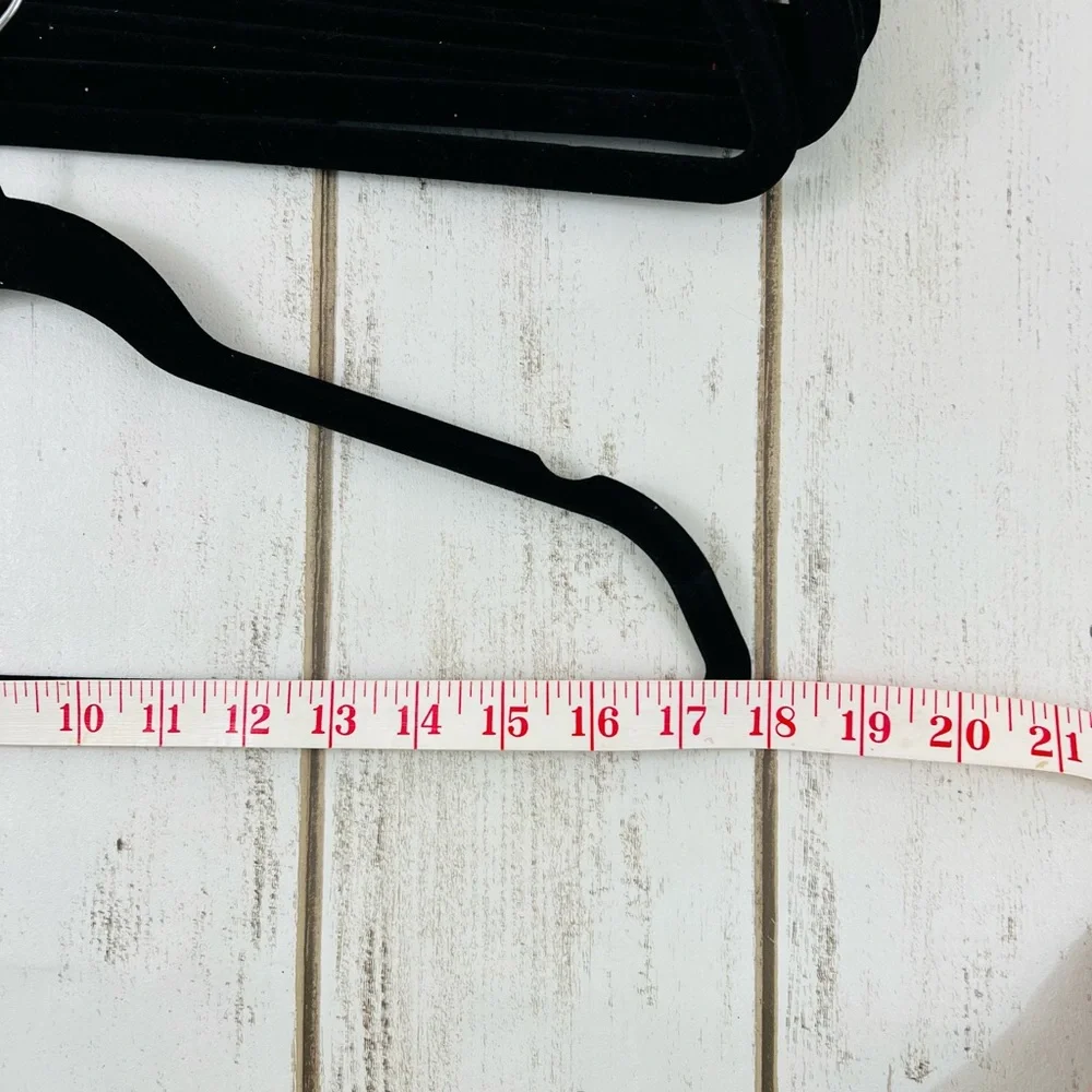 20 Black Velvet Slim Hangers Non Slip