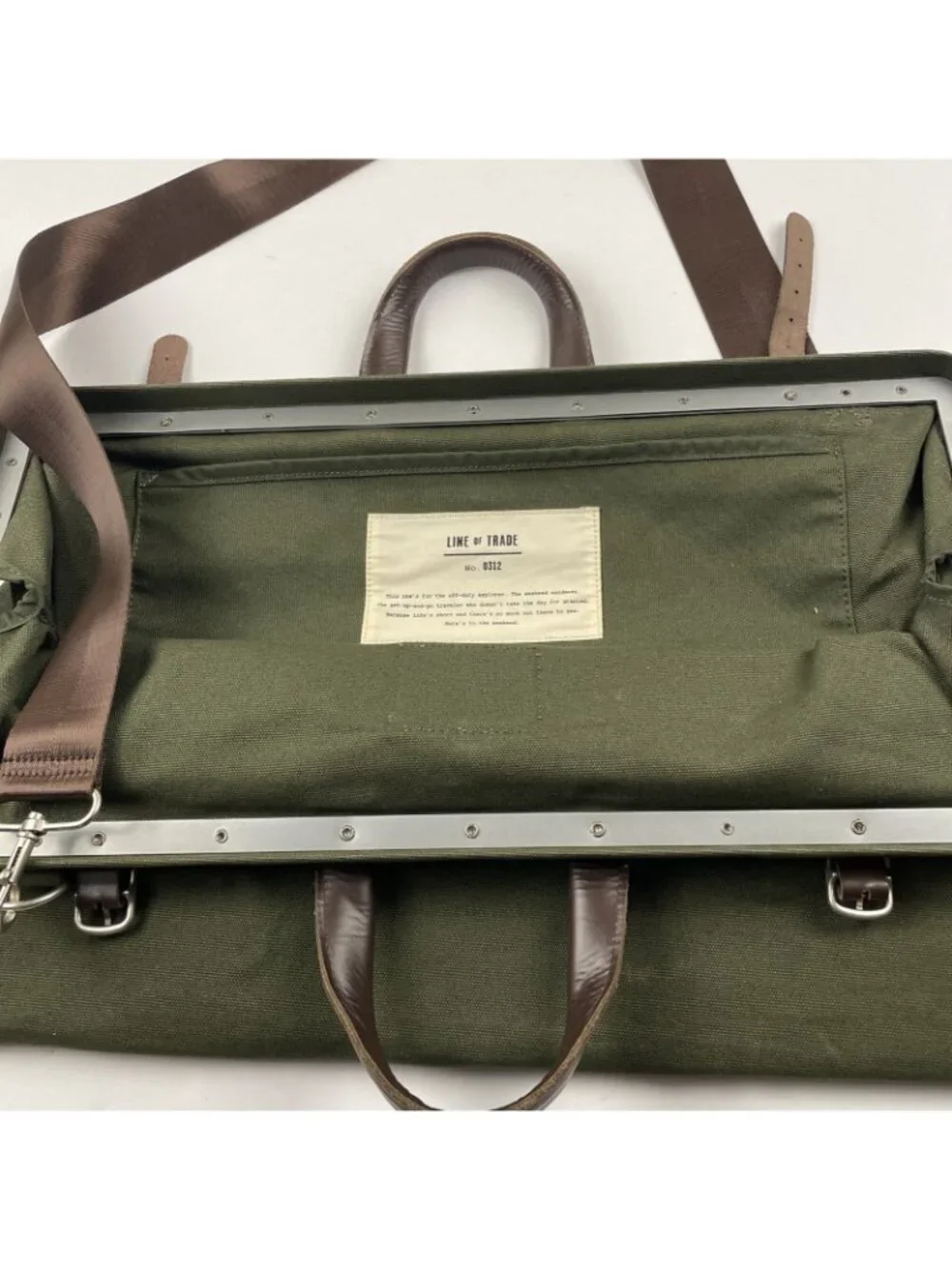 Line Of Trade No. 0312 Canvas Weekender Bag Gray Shoulder Duffle Carry On Bag