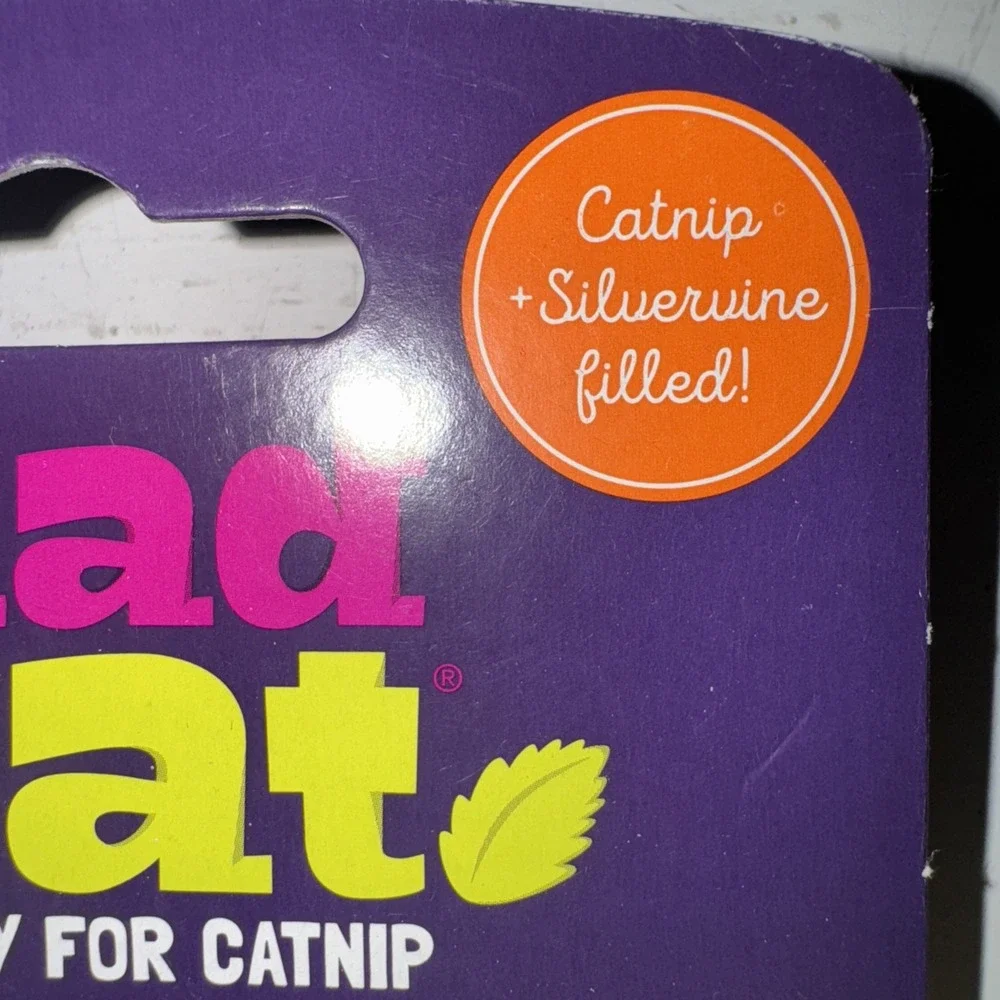 2 x Mad Cat Crazy for Catnip Sassy‎ Smoothie Doorknob Kitty Pet Toy Silvervine