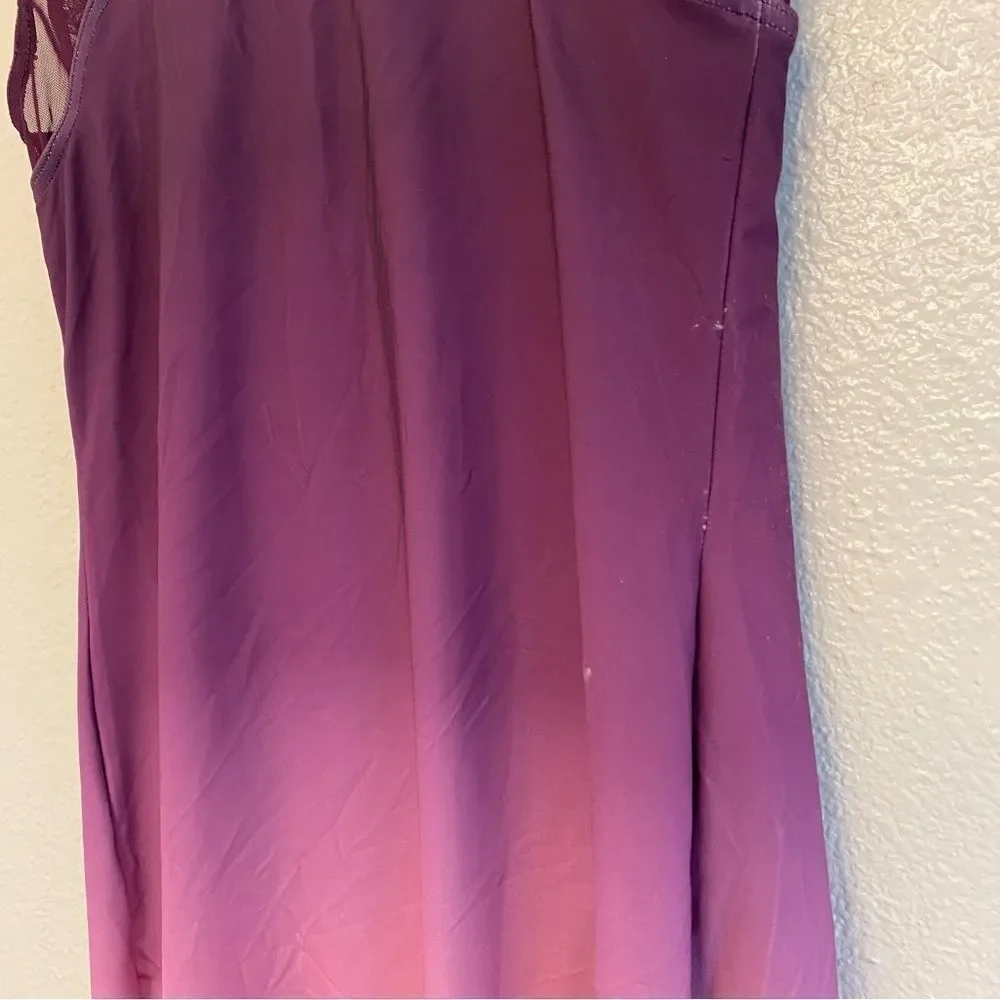 WEISSMAN Dance Costume purple rhinestones ombre Have Mercy 13294 MC 10/12