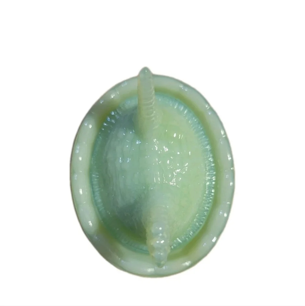 Mini Jadeite Green GLASS Depression Style Hen on Nest Chicken Salt Cellar 2.5in