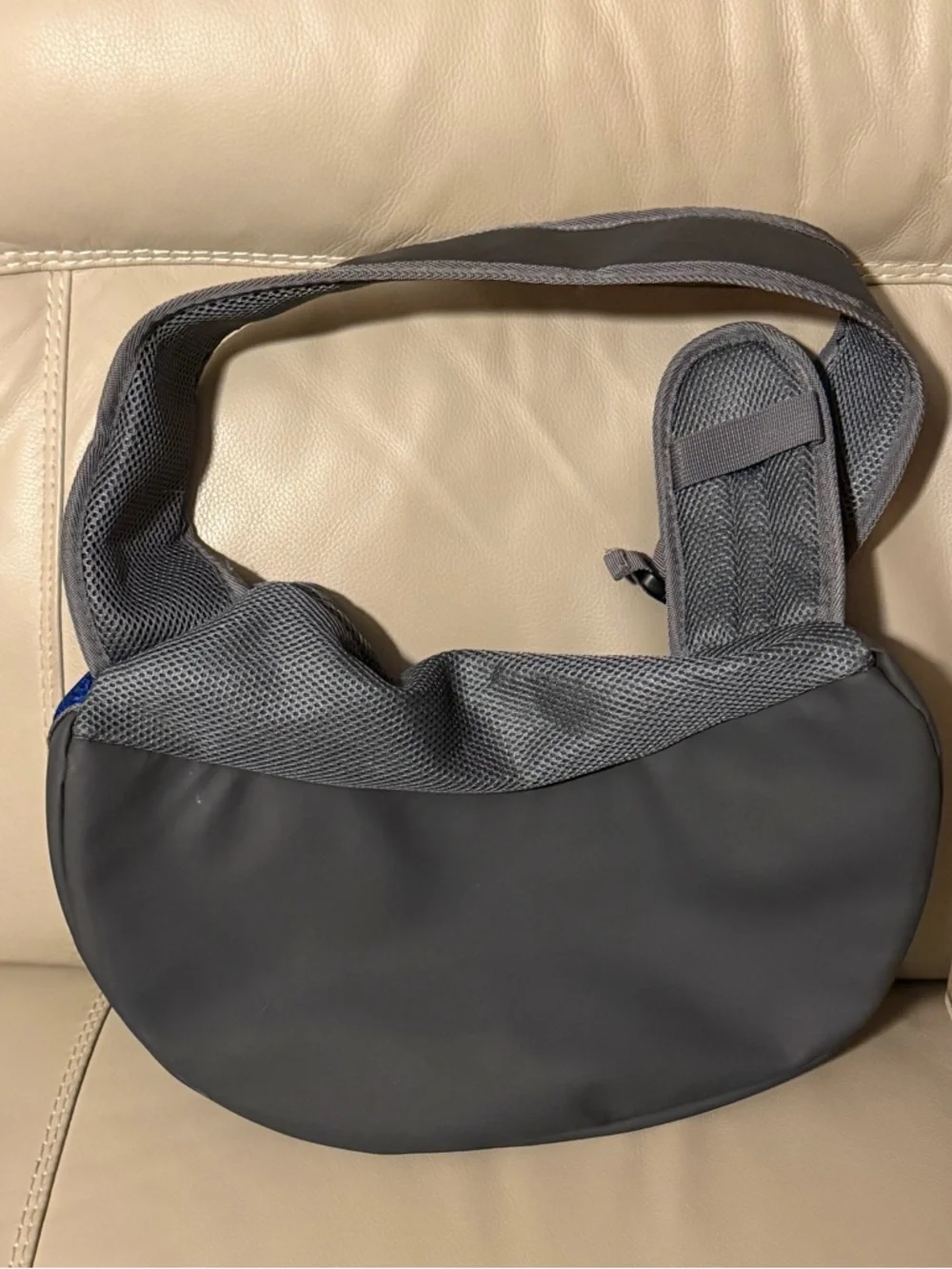 Gray & Blue Pet Sling Carrier - Comfortable Hands-Free Dog Travel Sling