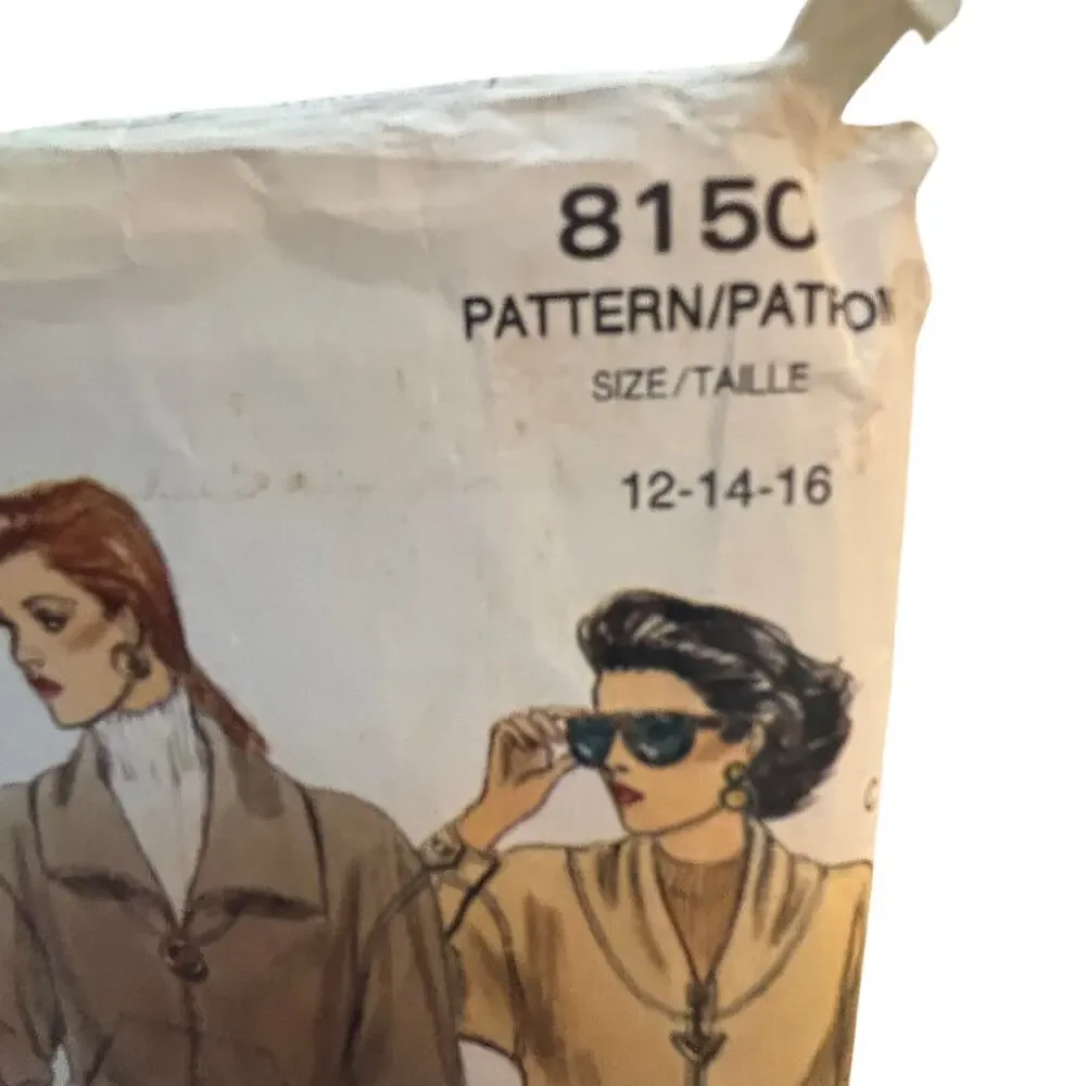Vintage VOGUE PATTERN #8150 Size 12-16 sewing instructions uncut 1990s set