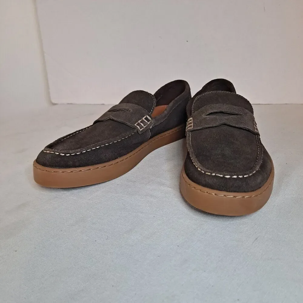 Dockers Mens 10M Vaughn Suede Leather Casual Slip-On Penny Loafer Shoe Brown