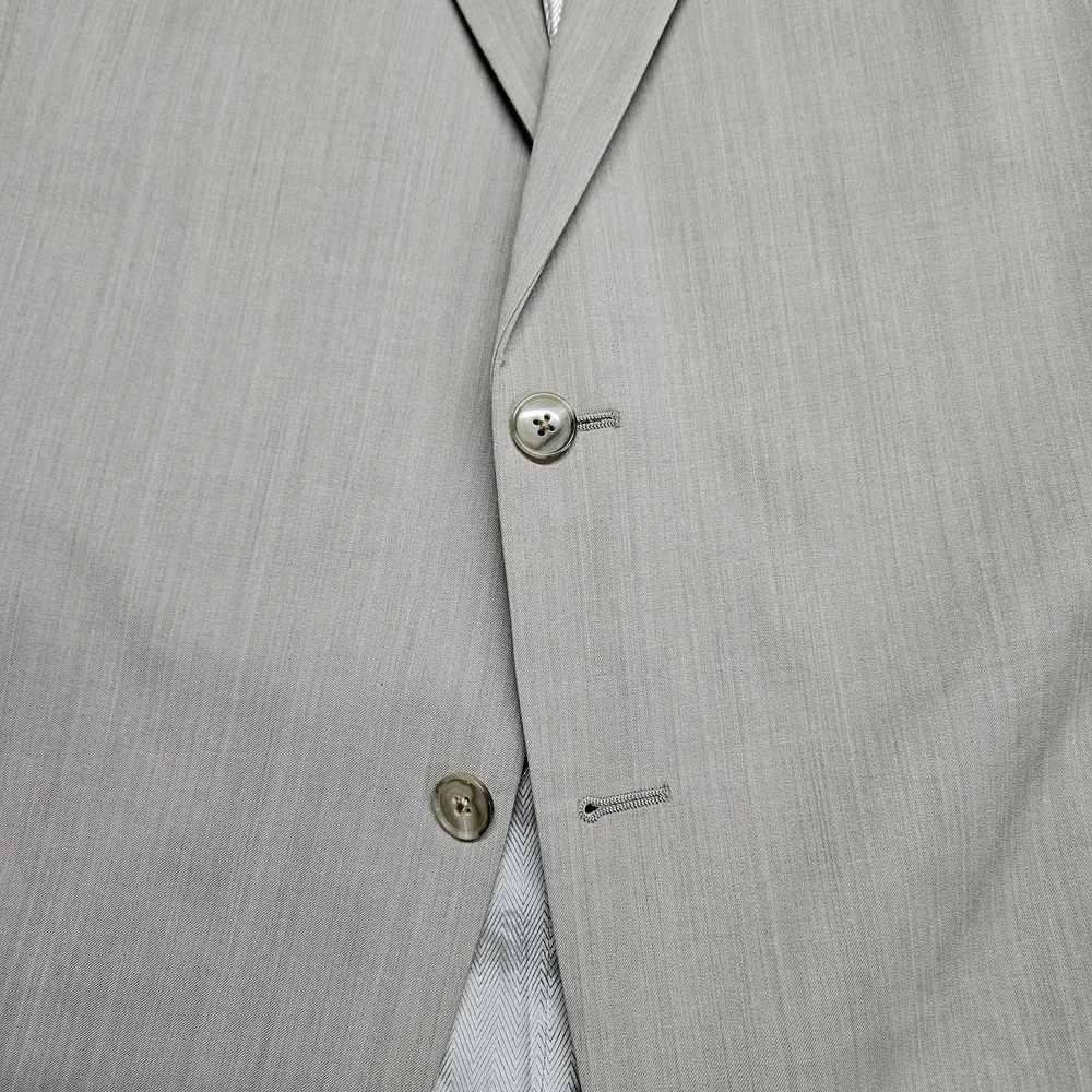 MARZOTTO SUPER 120 Joseph Abboud Men's Beige Tan Wool Blazer 48R
