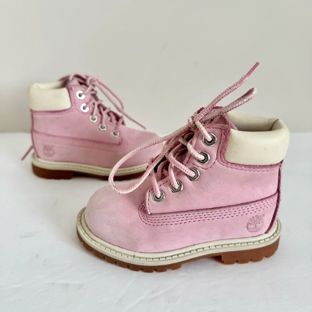 Timberland Toddler waterproof premium nubuck boots in rose pink Size 5.5