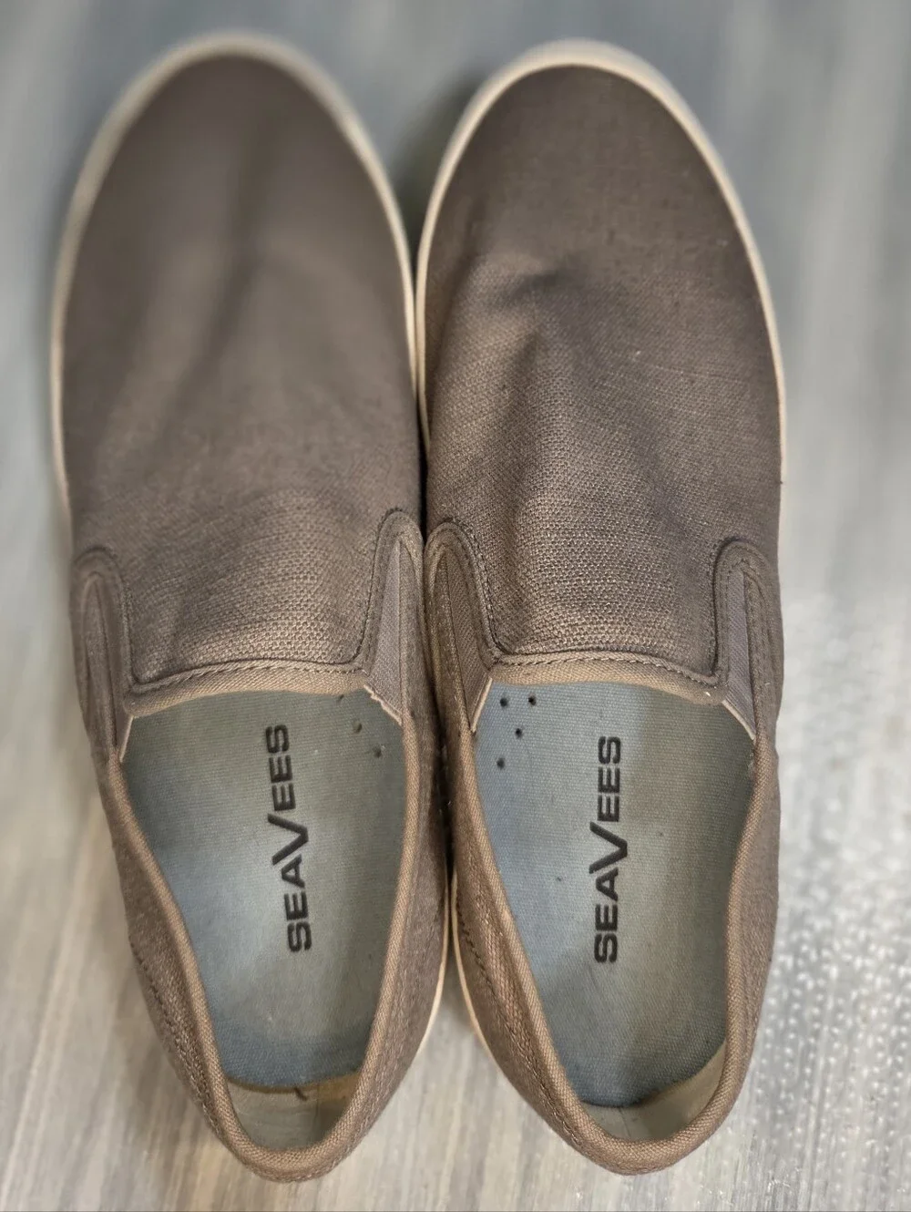 SEAVEES linen Baja slip on Grey Mens shoe size 10