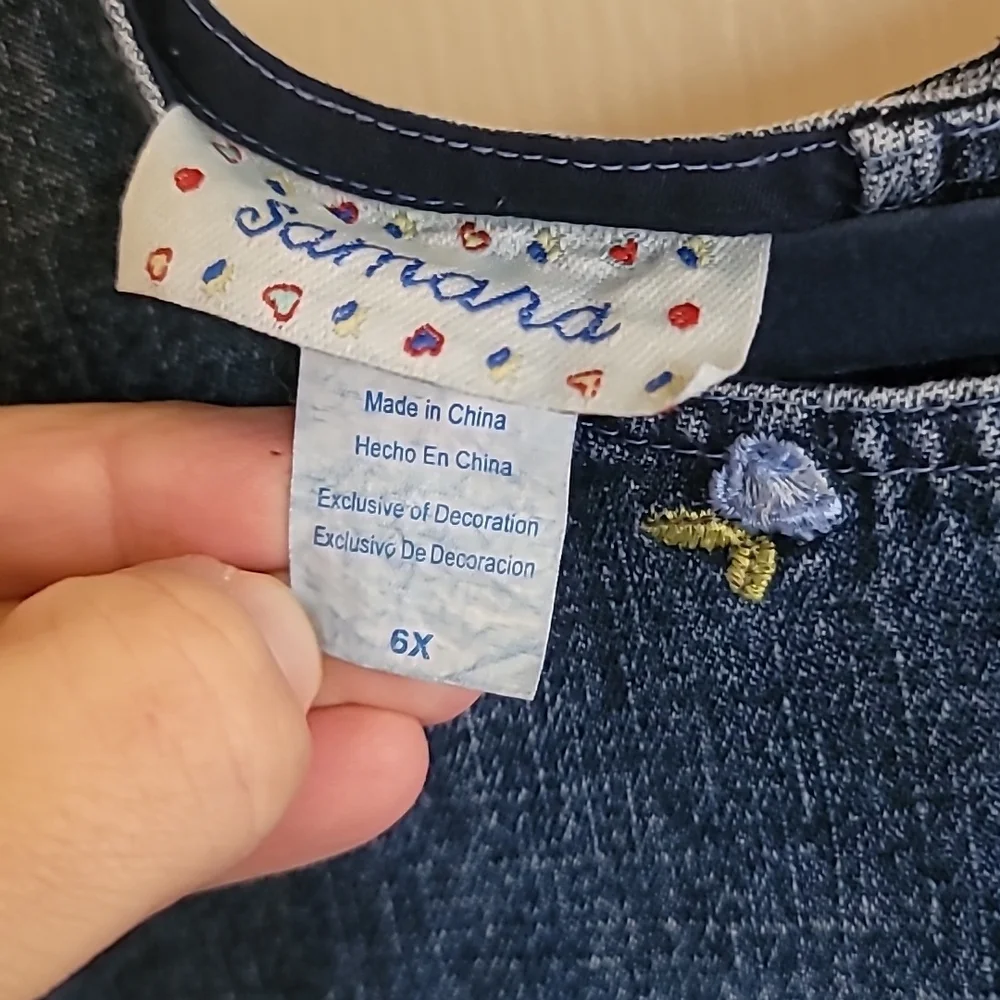 Samara 6x denim dress with flower embroidery