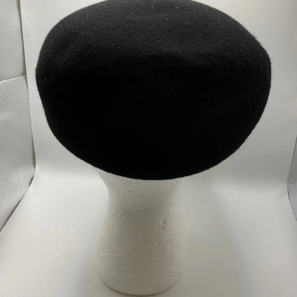 Made in Italy Mens 100% Wool Flat Cap Black Ivy Newsboy Hat Size 58 Large
