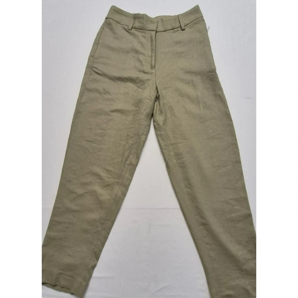 NWT H&M Women's Linen Blend Dress Pants Beige Trousers Slacks Size‎ 4 EUR 36