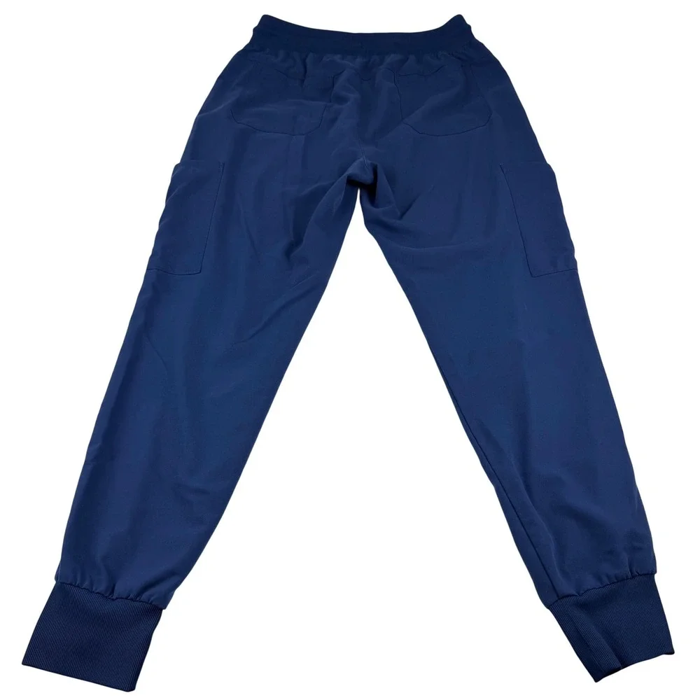 Beyond Scrubs Cloud Nine 6-Pocket Knit Waistband Cargo Jogger Scrub Pants Navy M