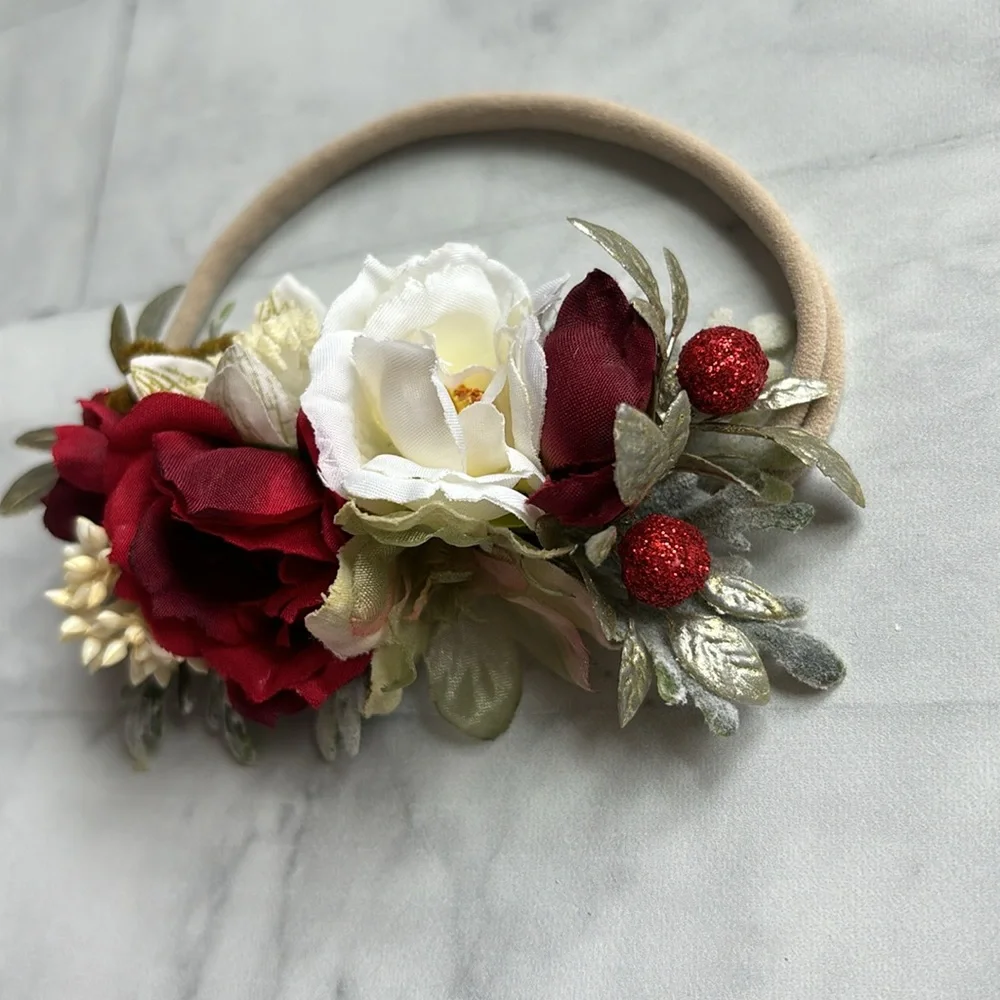 Baby Girl’s Christmas Flower Crown Headband