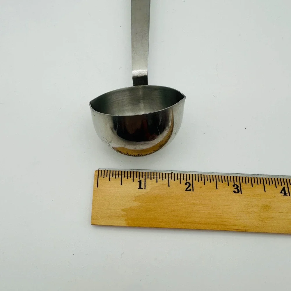 Vintage Stainless Steel Small Sauce Ladle with Wood Handle