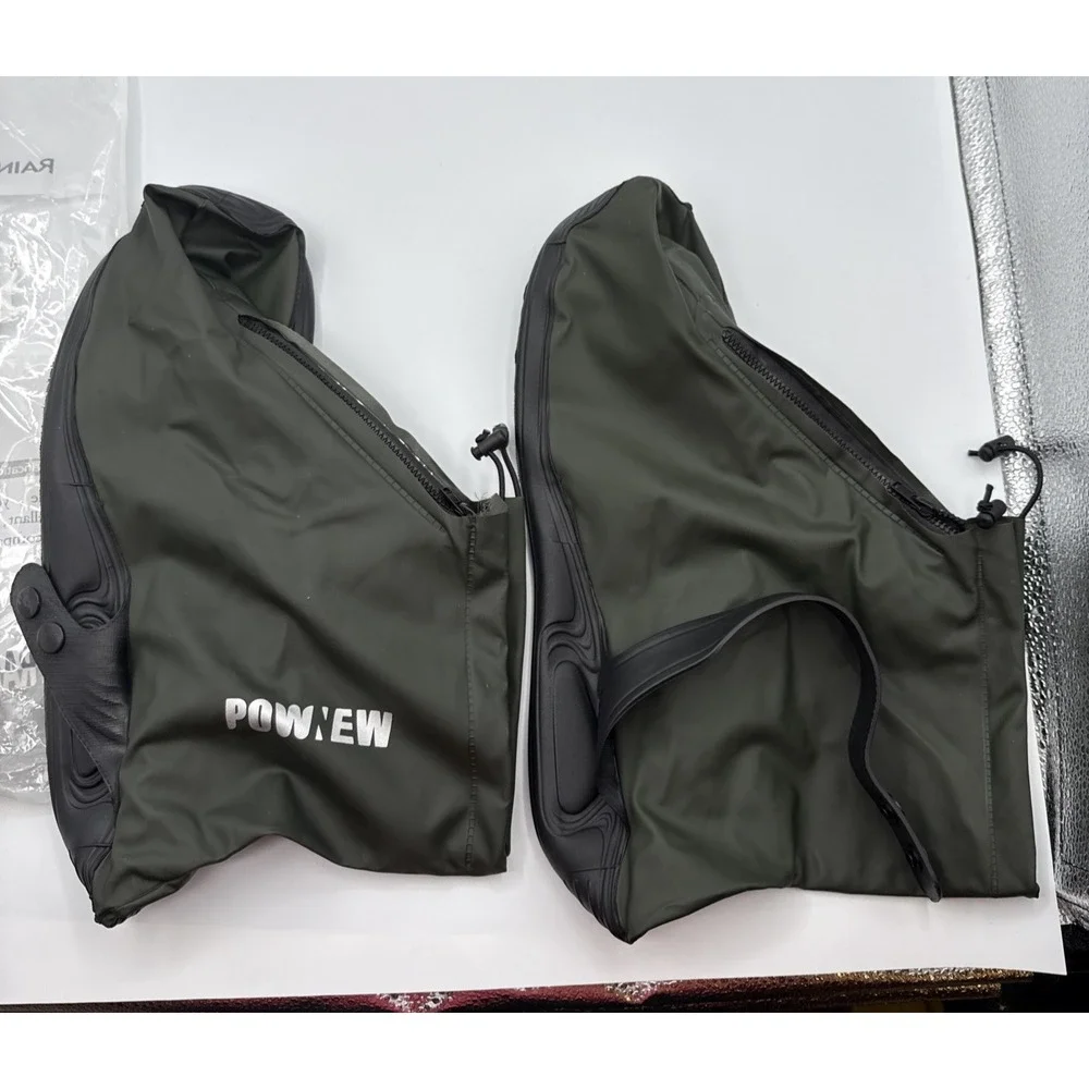 POWNEW‎ Waterproof Rain Shoe Covers for Men and Women size XL Hunter Green