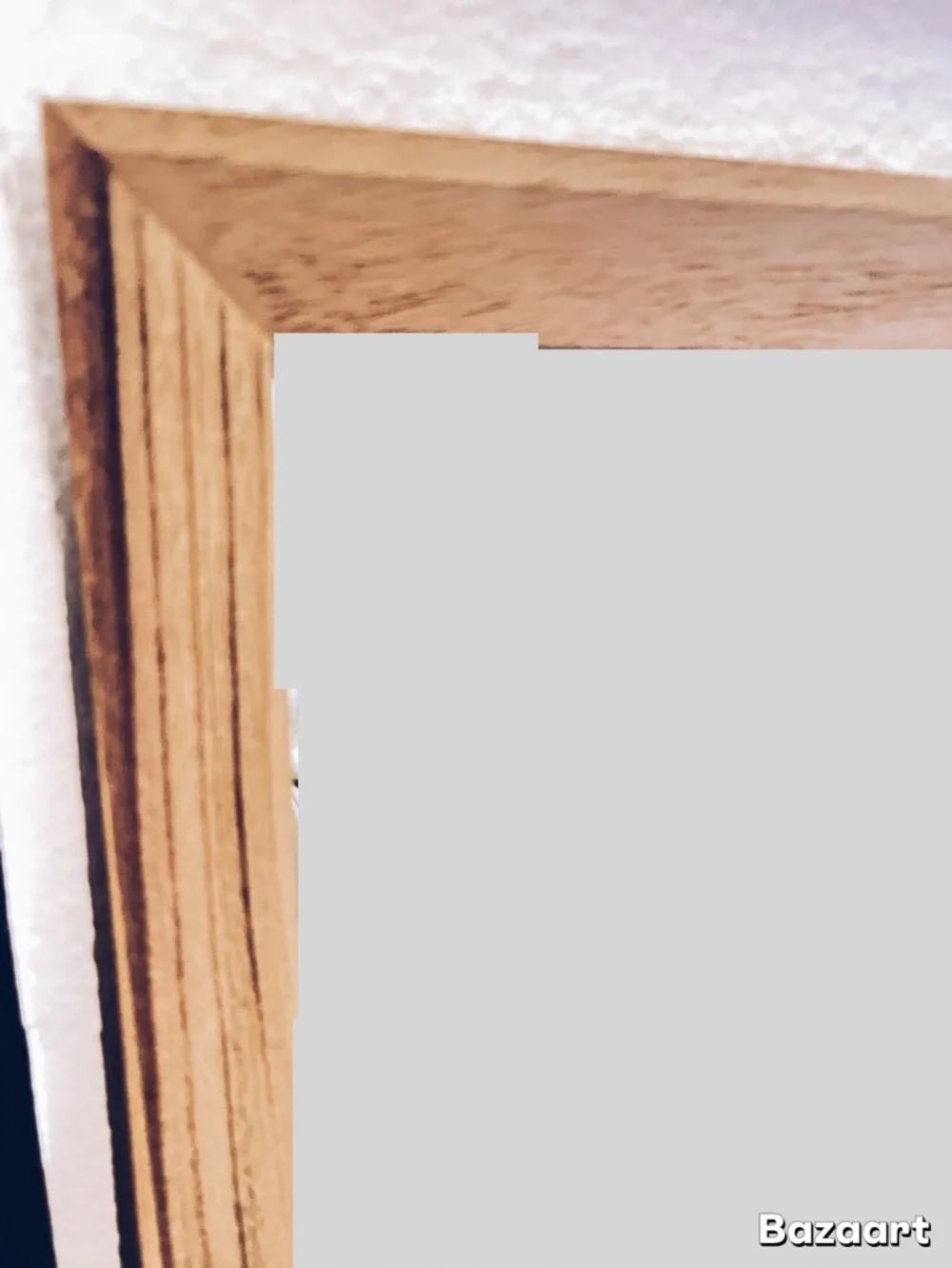 NIB Aazzkang Natural Light Oak Rustic Wood Decor Mirror Rectangle W/ Frame
