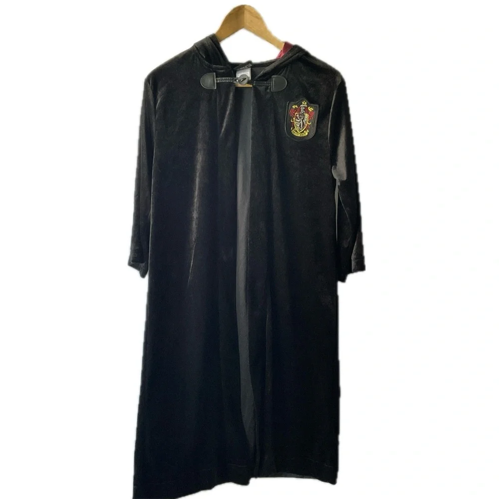 Kids Large (10-12) Black Hogwarts Crest Hooded Cloak