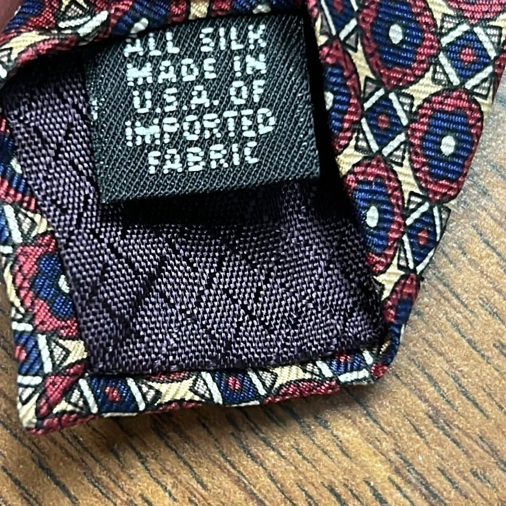 Christian Dior Monsieur All Silk Tie Geometric Design Imported Fabric Vi…