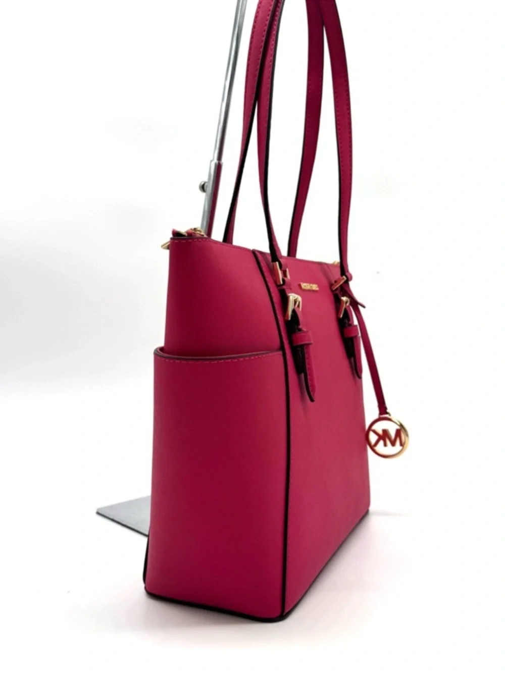 Michael Kors Large Charlotte Tote Bag Electric Pink