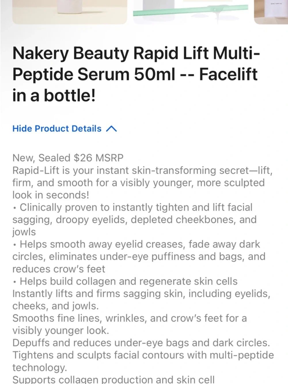 Nakery Beauty experience tightening