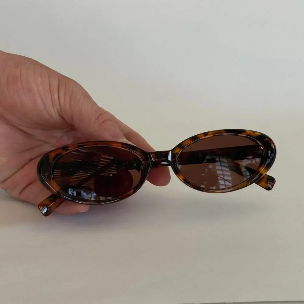 Y2K Brown Black Cat Eye Sunglasses Unisex Retro Streetwear UVA UVB