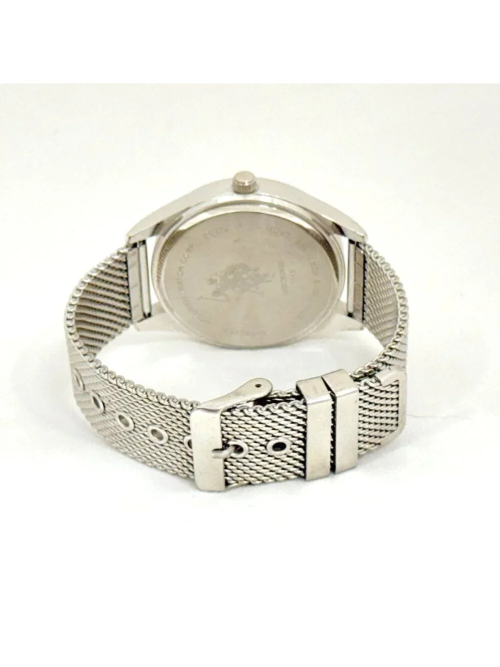U.S. Polo Assn. Mesh Band Analog Display, Stainless Steel Case Back New Battery
