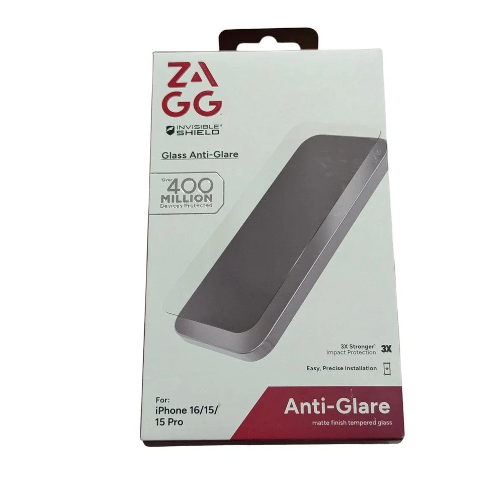X8-N ZAGG Invisible Shield Glass Anti-Glare Screen Protect iPhone 15, 15 Pro, 16