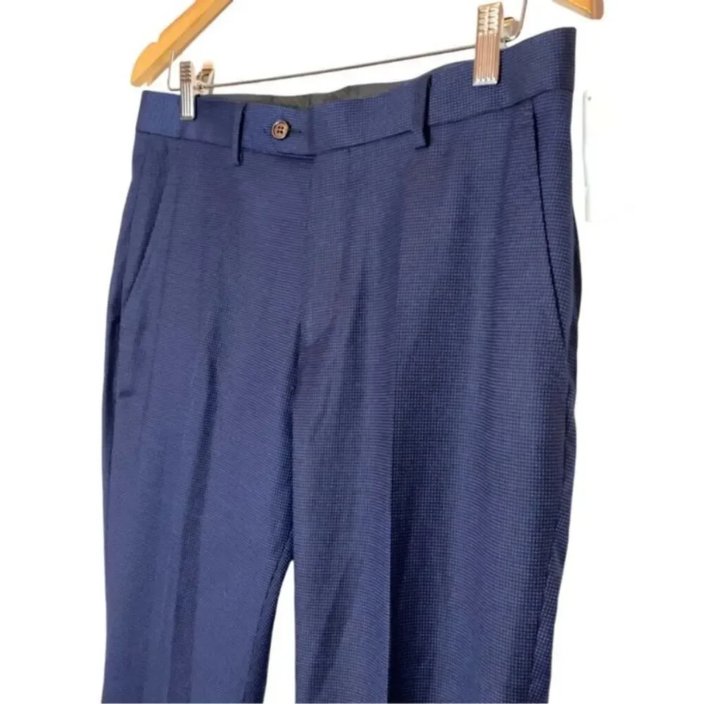 ZNT18 Men’s Navy Dress Pants Size 33 Classic Fit Formal Work NWT