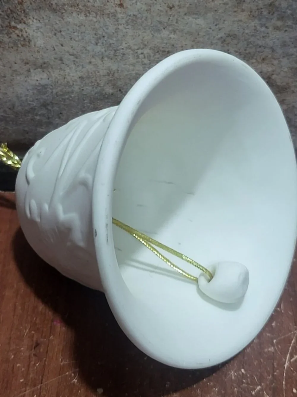 Vintage Matte White Porcelain Bell Ornament
